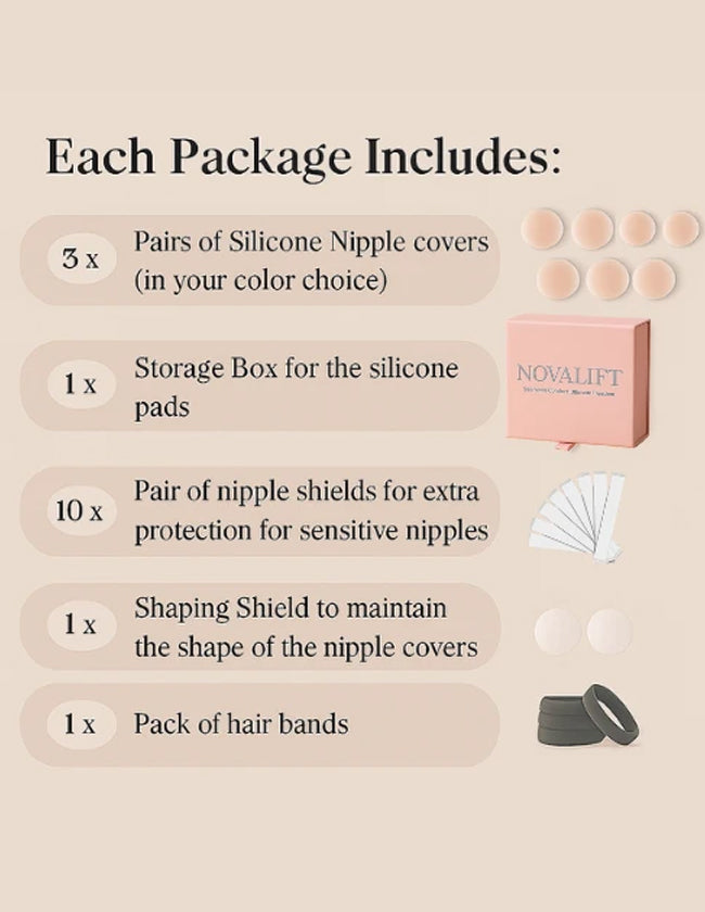 Cream Nipple Covers & Travel Case Set