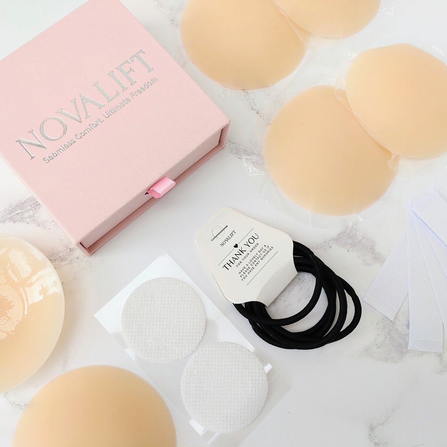Cream Nipple Covers & Travel Case Set