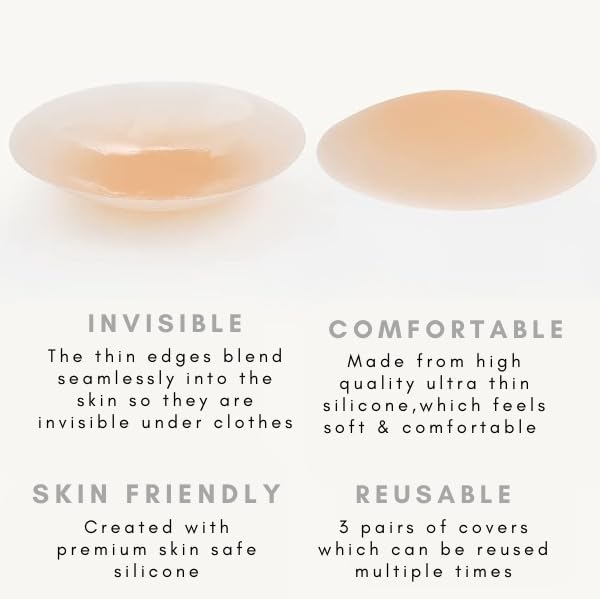 Cream Nipple Covers & Travel Case Set