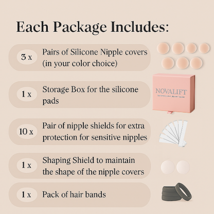 Cream Nipple Covers & Travel Case Set