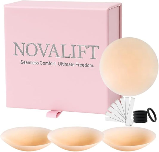 Cream Nipple Covers & Travel Case Set