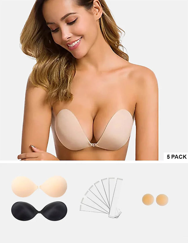 Adhesive Stick on Bra with Nipple Covers Set