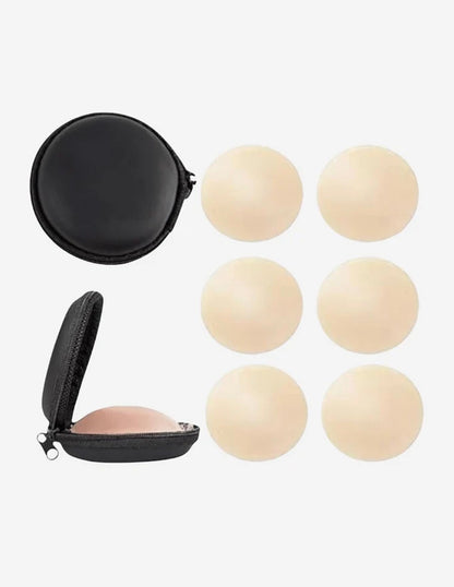 Beige Silicone Nipple Covers with Travel Case