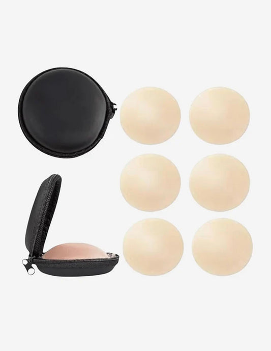 Beige Silicone Nipple Covers with Travel Case
