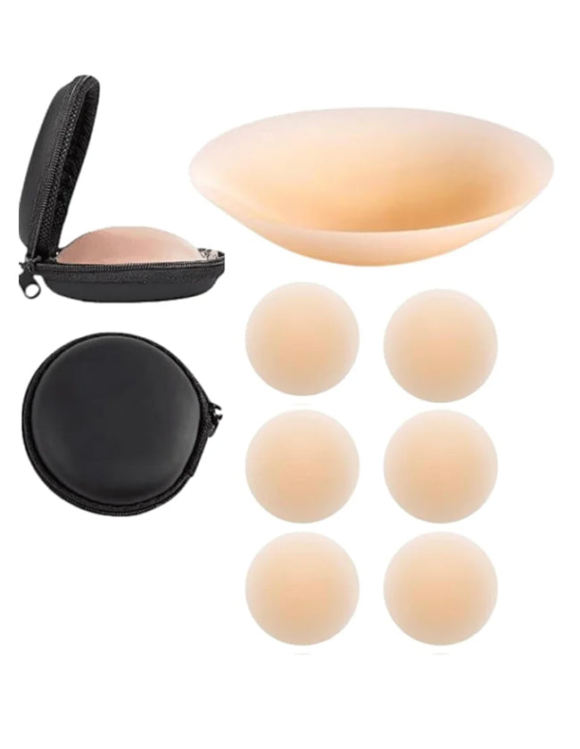 Beige Silicone Nipple Covers with Travel Case