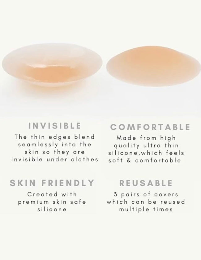 Beige Silicone Nipple Covers with Travel Case