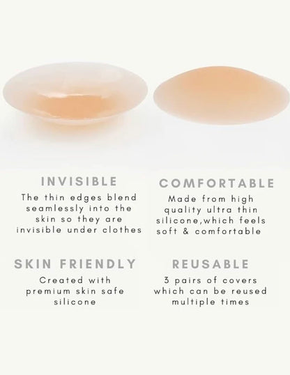 Beige Silicone Nipple Covers with Travel Case