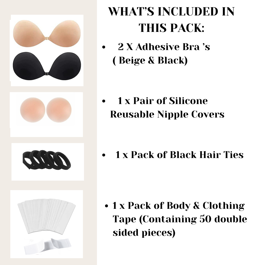 Adhesive Stick on Bra with Nipple Covers Set