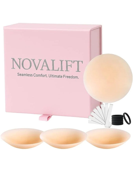 Cream Nipple Covers & Travel Case Set