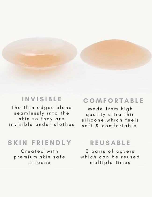 Cream Nipple Covers & Travel Case Set