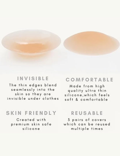 Cream Nipple Covers & Travel Case Set