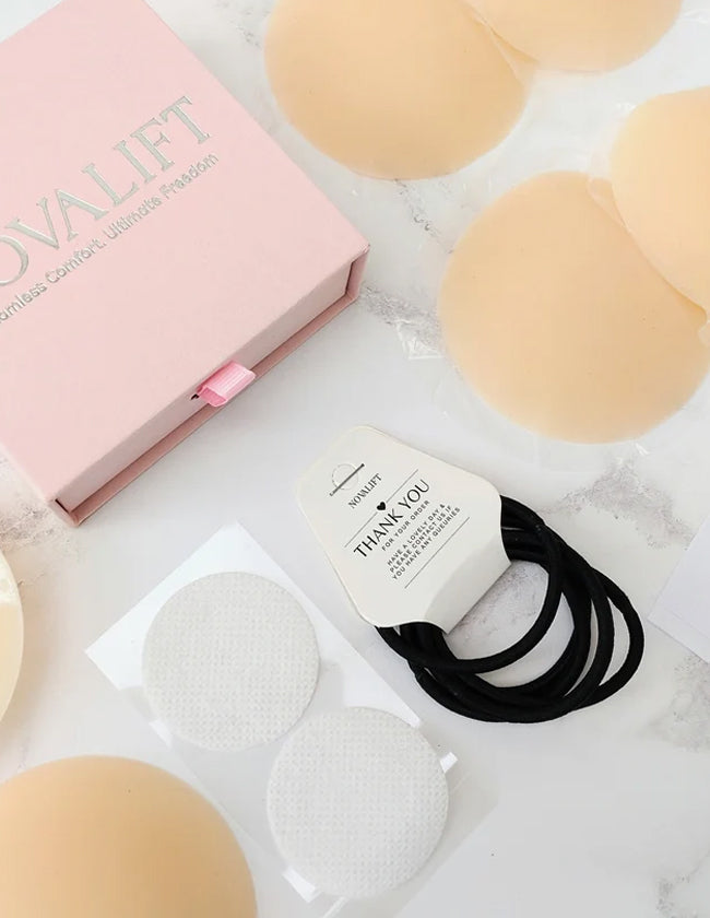 Cream Nipple Covers & Travel Case Set