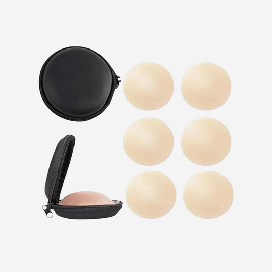 Beige Silicone Nipple Covers with Travel Case